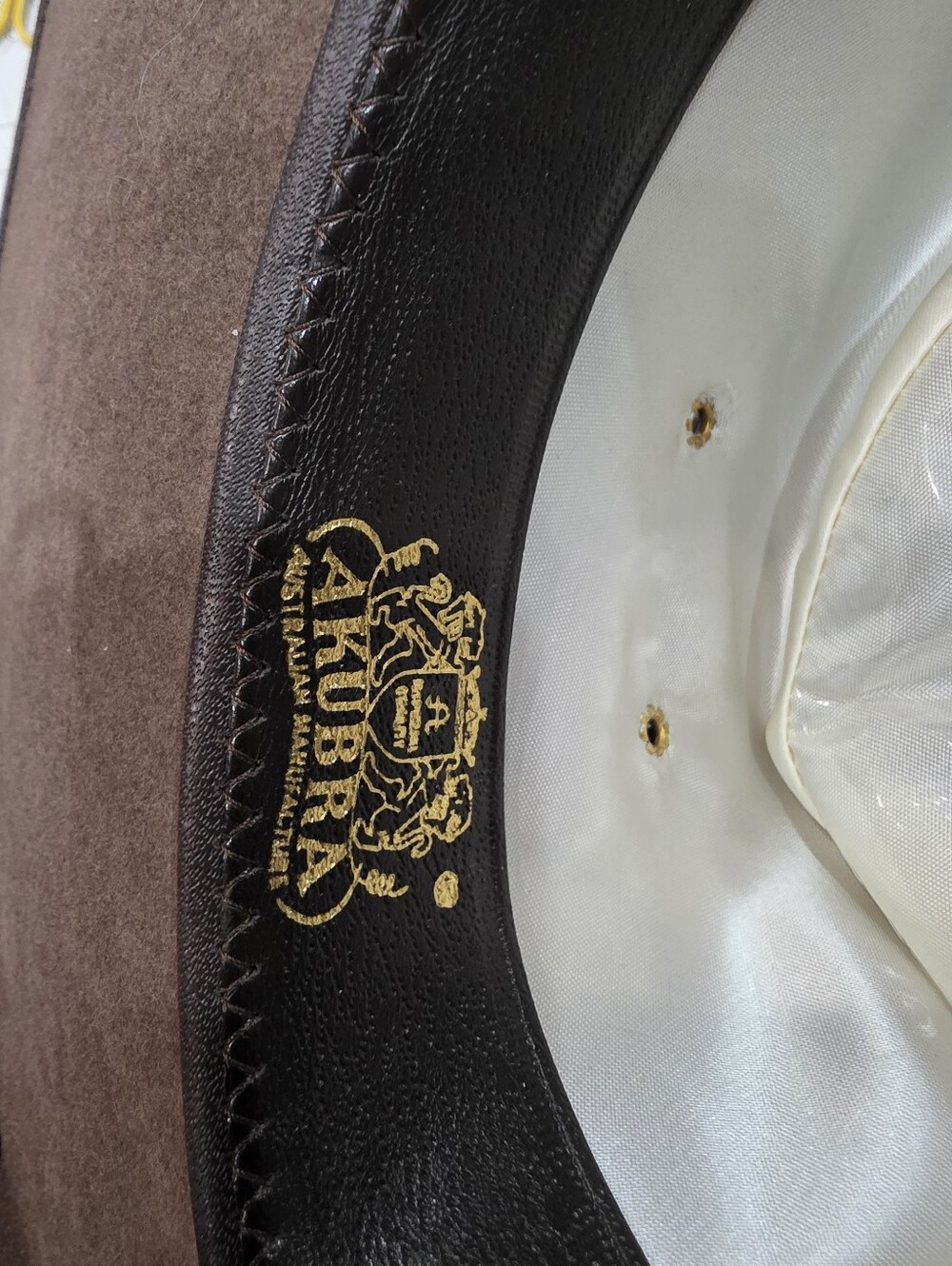 Vintage Akubra The Drover Pure Fur Felt Outback Hat Size 59 (US 7 3/8) Brown - Picture 8 of 10
